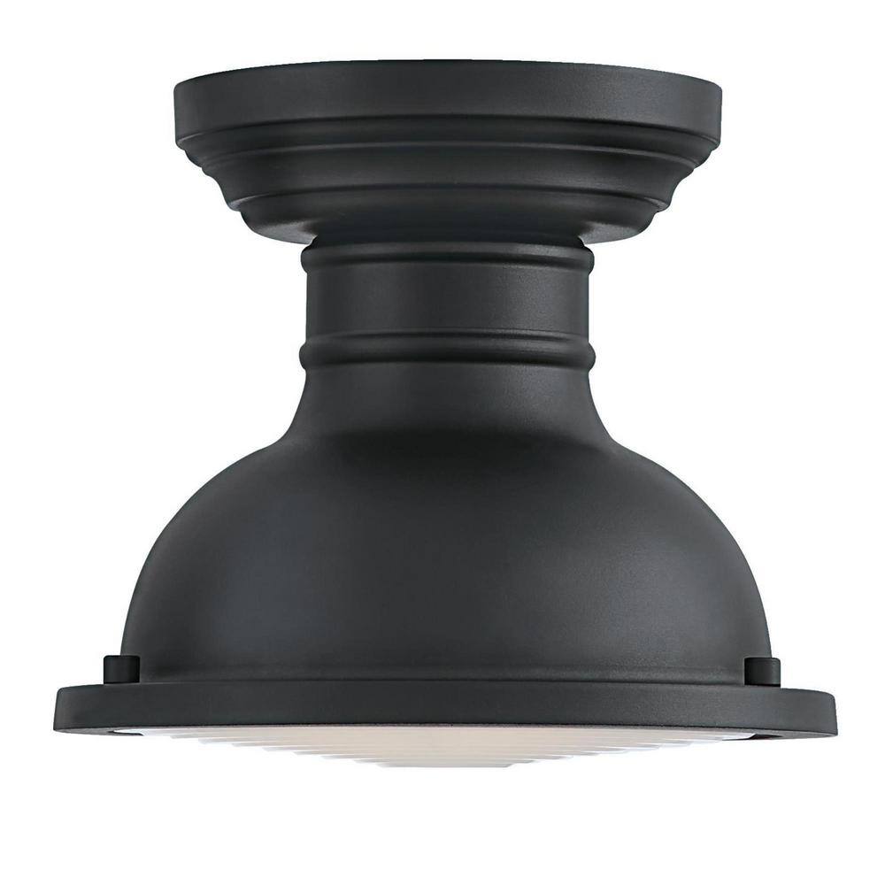 Westinghouse Orson 1-Light Textured Black Outdoor Semi-Flush Mount, Dark Sky Friendly