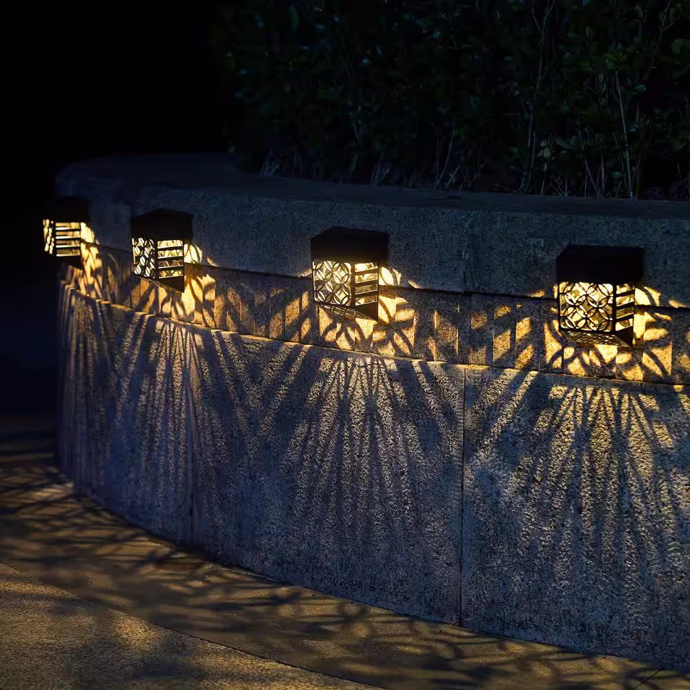 None Solar Black LED Deck Rail Light Waterproof (8-Pack)