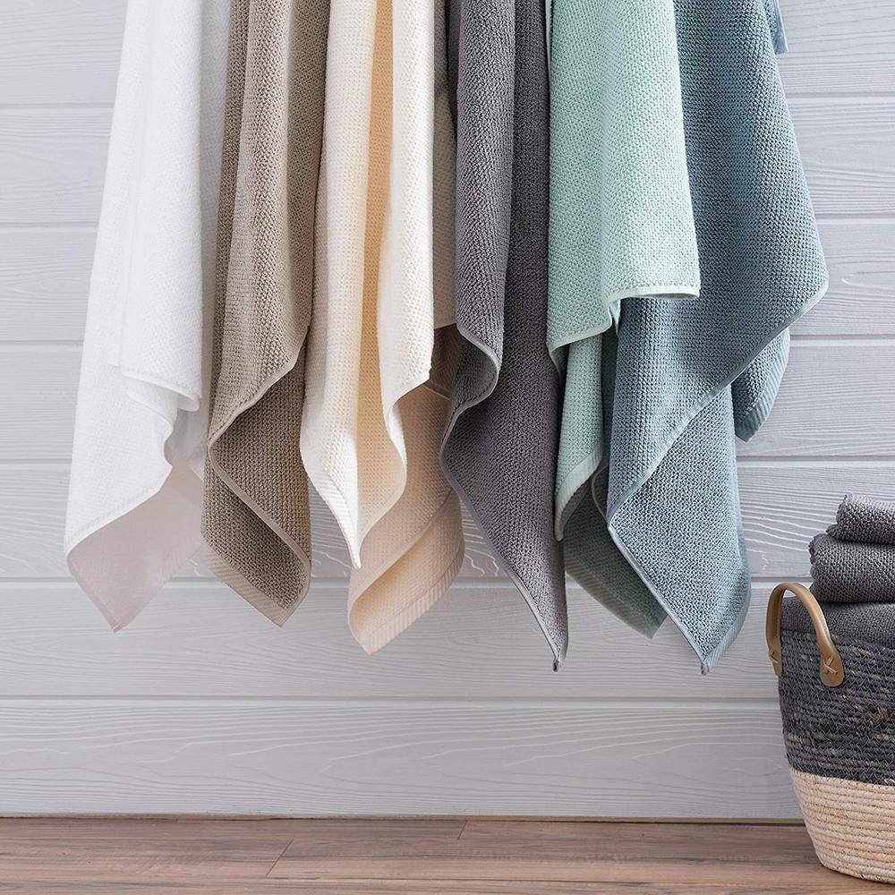 None 6 Piece Blue Popcorn Cotton Bath Towel Set (2 Bath Towels, 2 Hand Towels and 2 Washcloths)