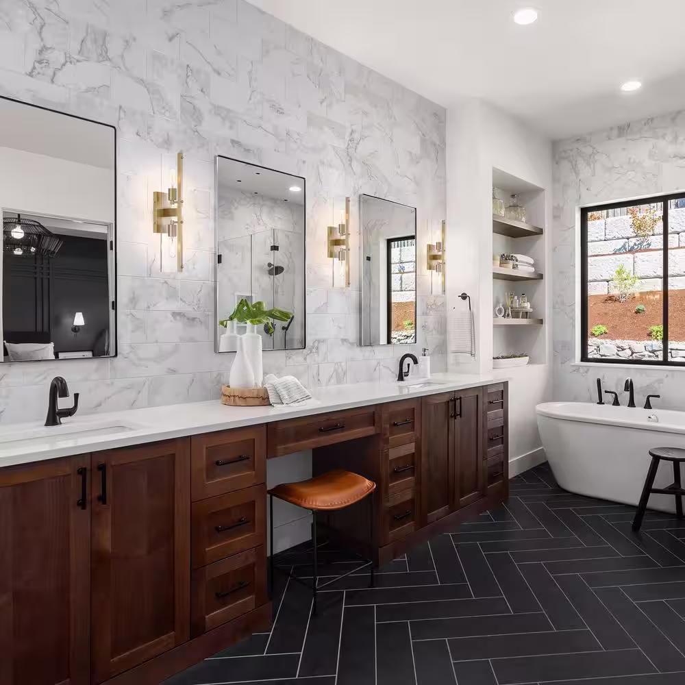 Designers Fountain Latitude 22.25 in. 2-light Brushed Gold Modern Industrial indoor wall sconce with Clear Glass Shades