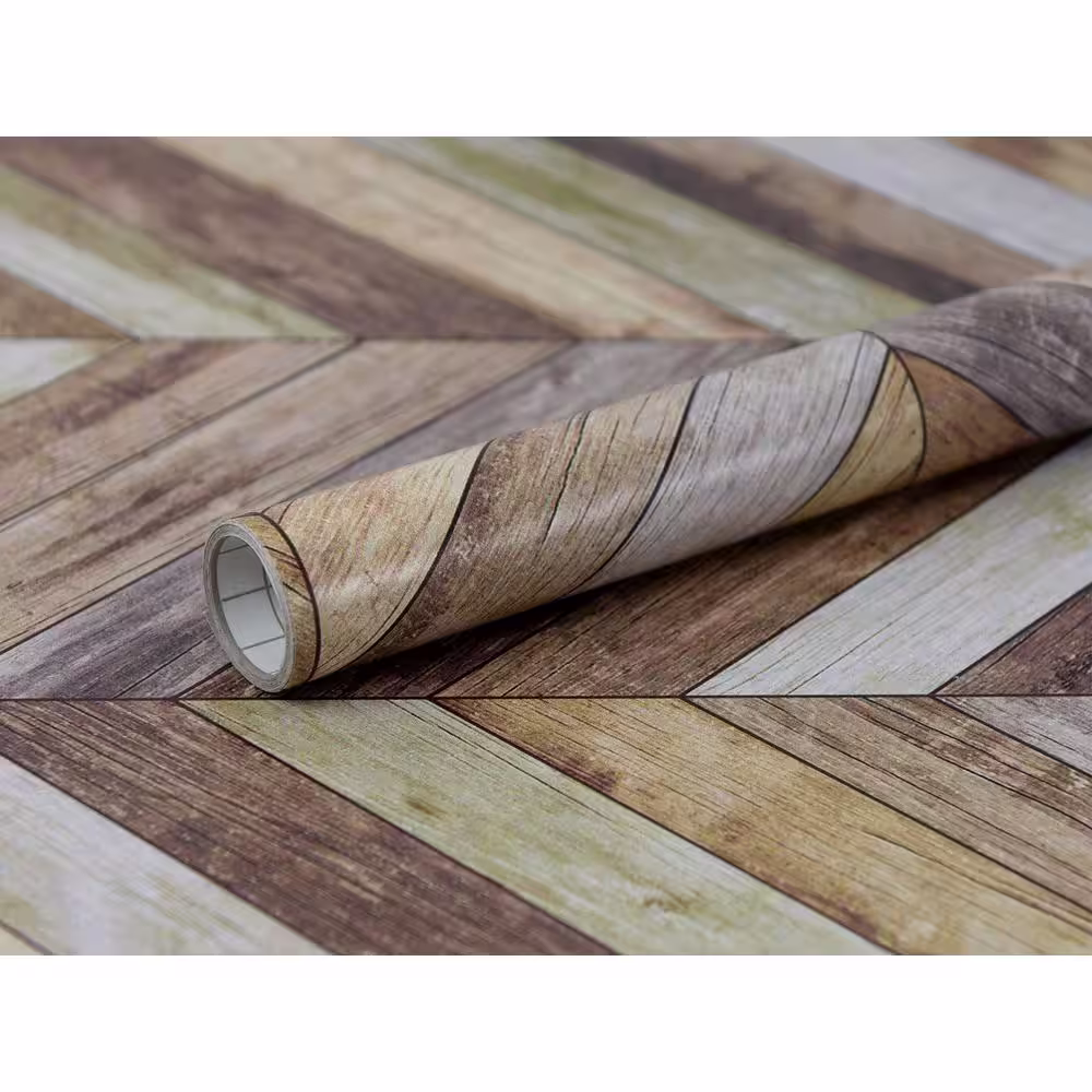 Fablon Brown Retrro Wood Adhesive Film (Set of 2)