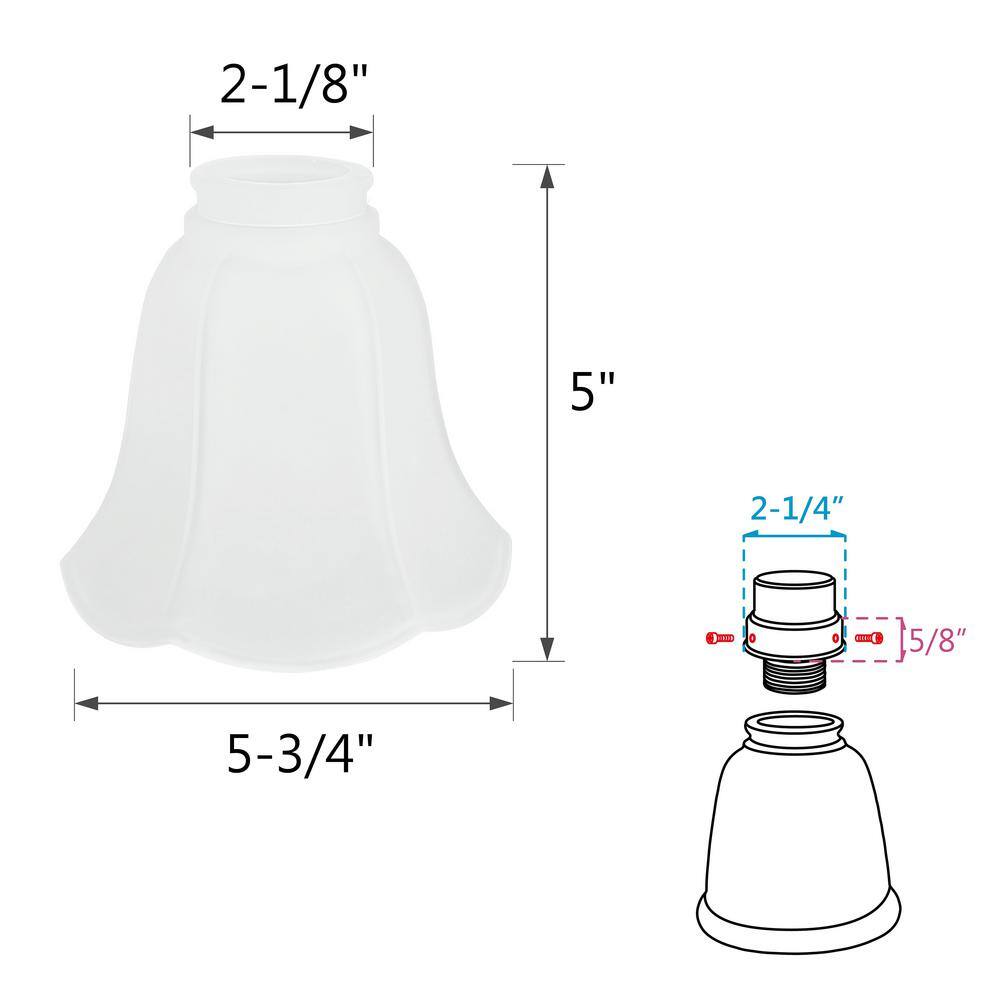 ASPEN Creative CORPORATION:Aspen Creative Corporation 5 in. Frosted Ceiling Fan Replacement Glass Shade (4-Pack)