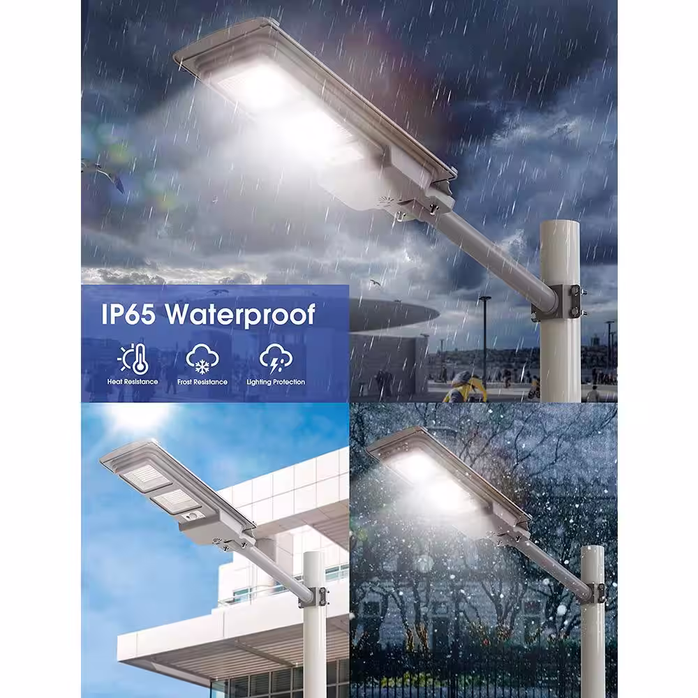 YANSUN 300 -Watt Equivalent 14000 Lumens Integrated LED Black Motion Sensing Dusk to Dawn Area Light with Remote Control