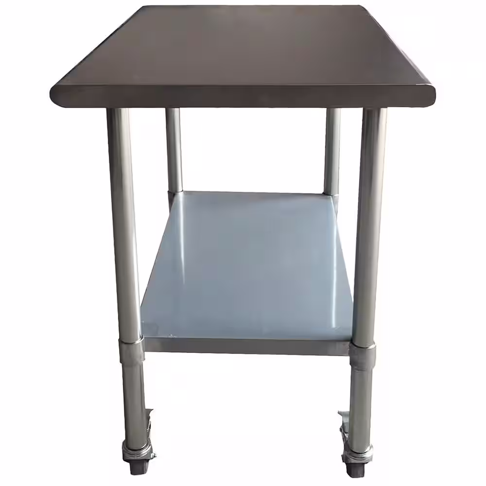 Sportsman 24 in. x 60 in. Stainless Steel Kitchen Utility Table with Casters