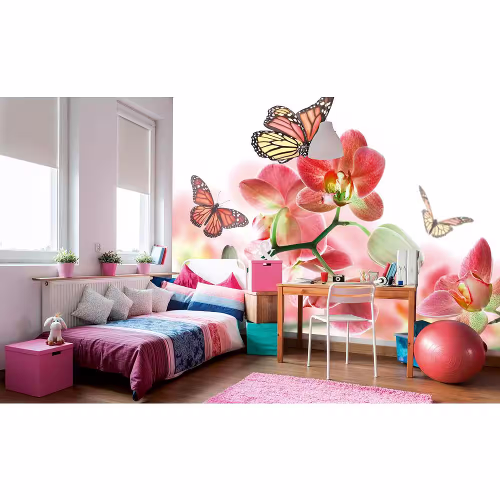 Dimex Bohemian Orchids and Butterfly Landscapes Wall Mural