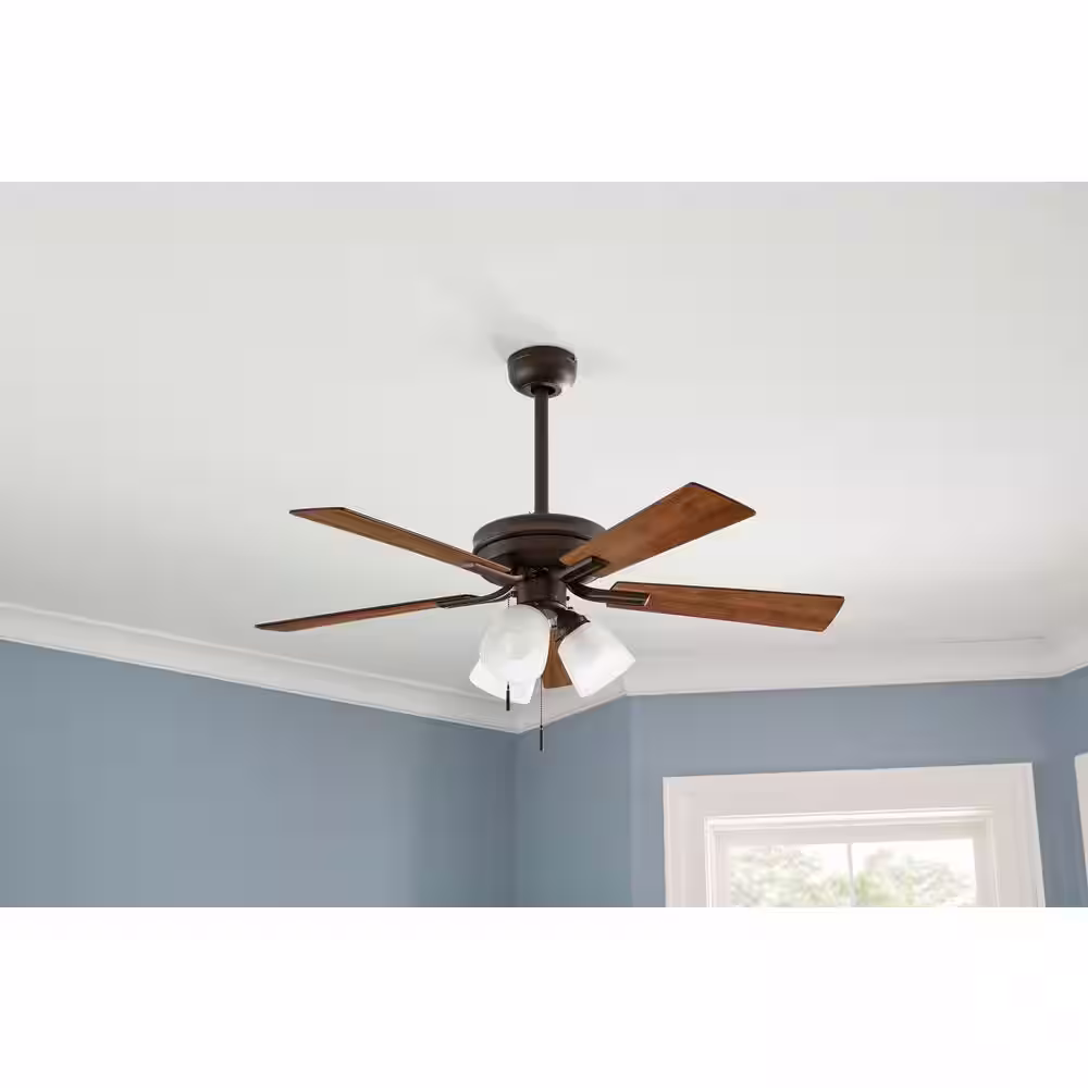 Hampton Bay Sinclair II 44 in. Indoor Oil Rubbed Bronze LED Ceiling Fan with Light