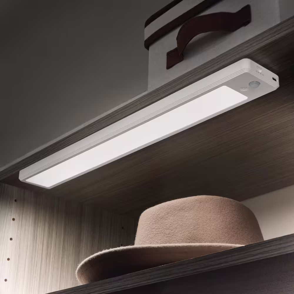 None 18 in. Rechargeable Dimmable LED Adjustable Color Temperature Bar Light with Dusk to Dawn and Motion Sensor