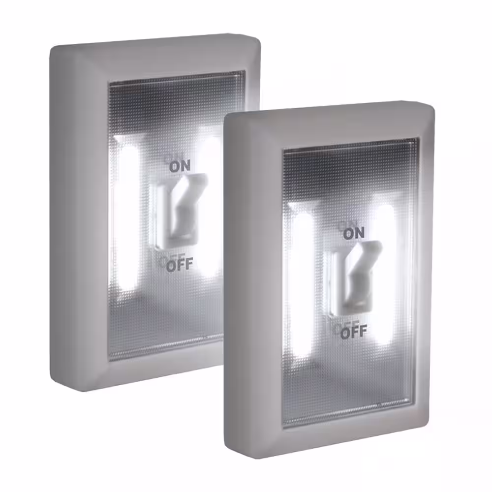 HANDY BRITE 3-Watt LED Super Bright Switch Night Light, White (2-Pack)