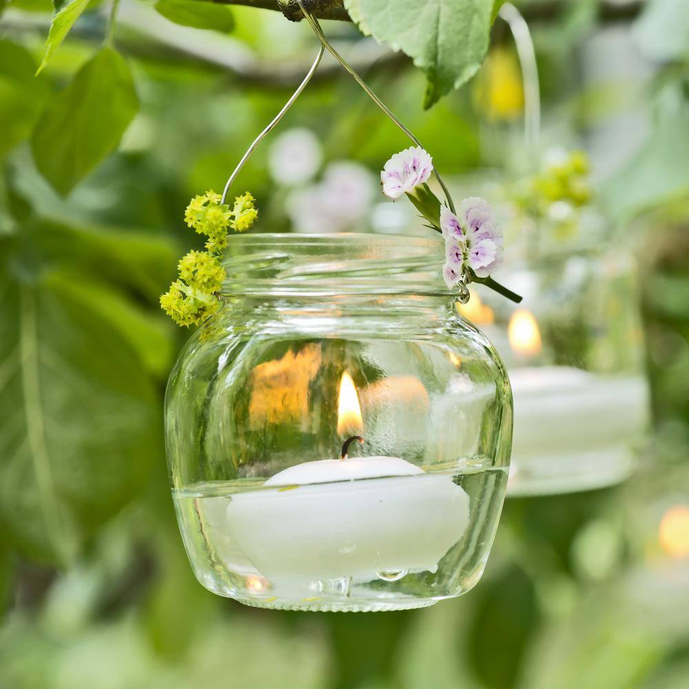 LUMABASE 1.18 in. x 3 in. Large White Floating Wax Candles (Box of 12)