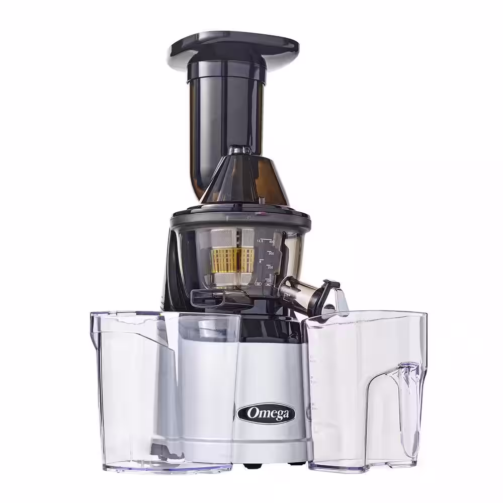 Omega Mega Mouth Silver Compact Masticating Vertical Juicer