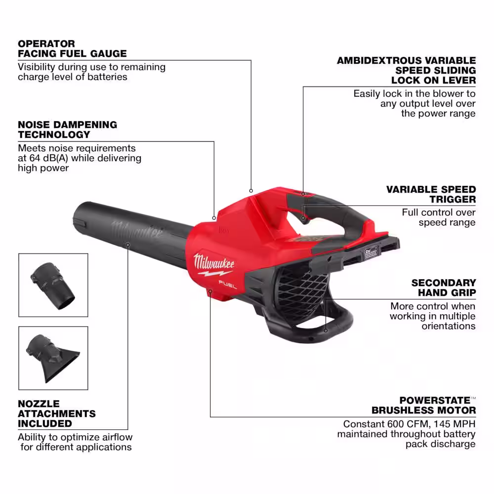 Milwaukee M18 FUEL 9 Gal. Cordless DUAL-BATTERY Wet/Dry Shop Vacuum and DUAL-BATTERY Handheld Blower with 6.0Ah Batteries (2-Pack)
