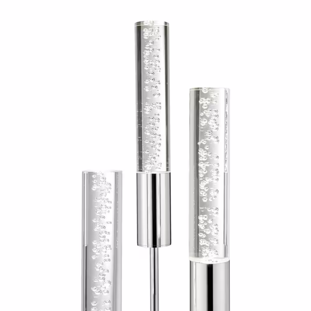 Finesse Decor Acrylic Tube 29 in. Chrome Indoor Table Lamp 3-Lights