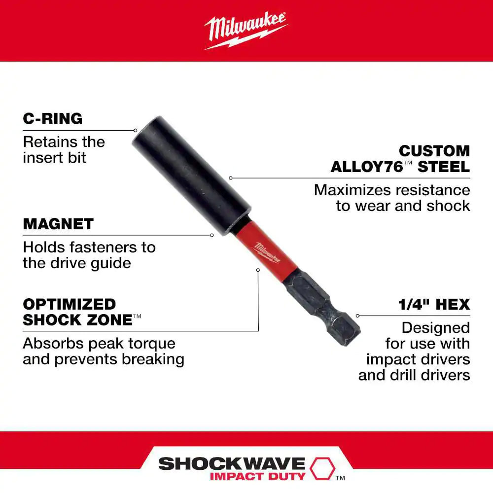 Milwaukee SHOCKWAVE Impact Duty 12 in. Magnetic Bit Holder
