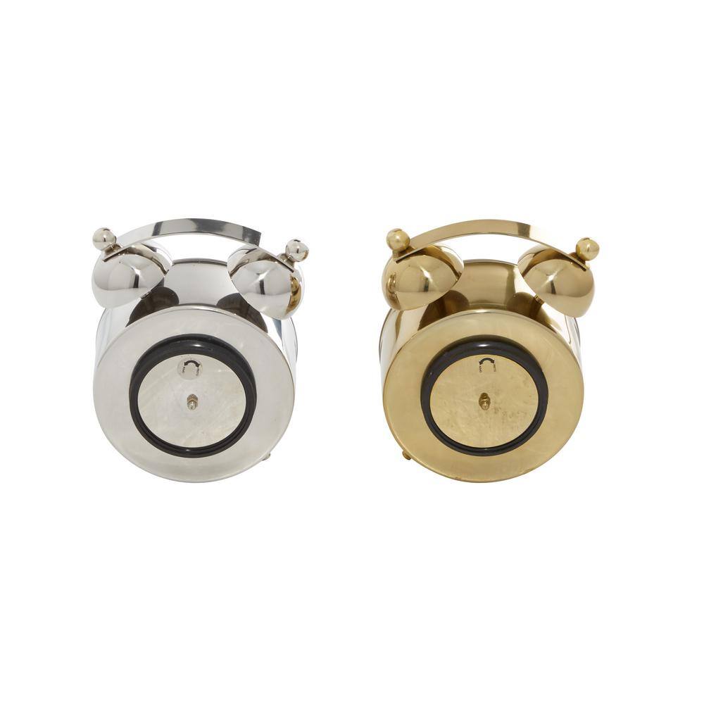 Litton Lane Multi Colored Stainless Steel Contemporary Analog Tabletop Clock (Set of 2)