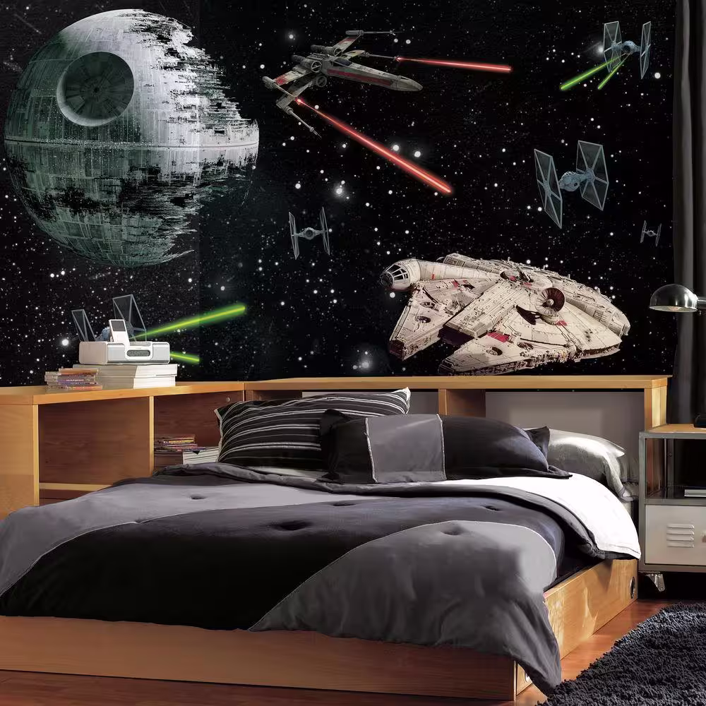 RoomMates 72 in. W x 126 in. H Star Wars Vehicles XL Chair Rail 7-Panel Prepasted Wall Mural