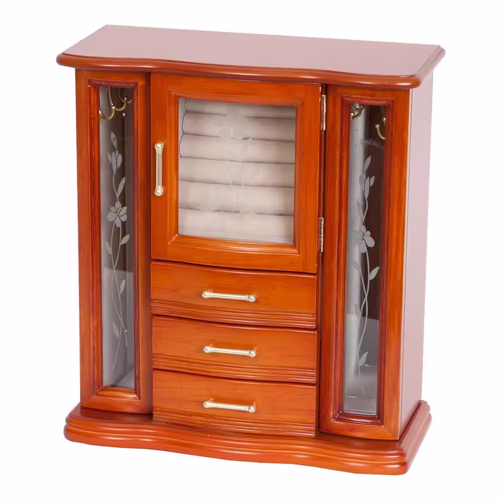 Mele & Co Richmond Walnut Finish Wooden Jewelry Box