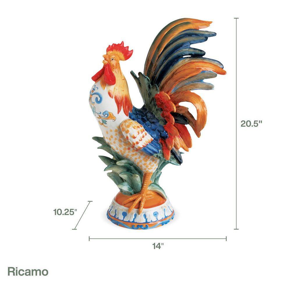 FITZ and FLOYD Ricamo Rooster Figurine, 20.5 in.