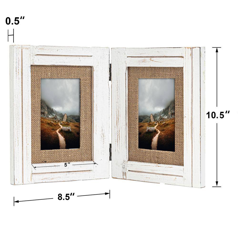 HAWOO Vintage 17 in. x 10.5 in. Whitewash Picture Frame