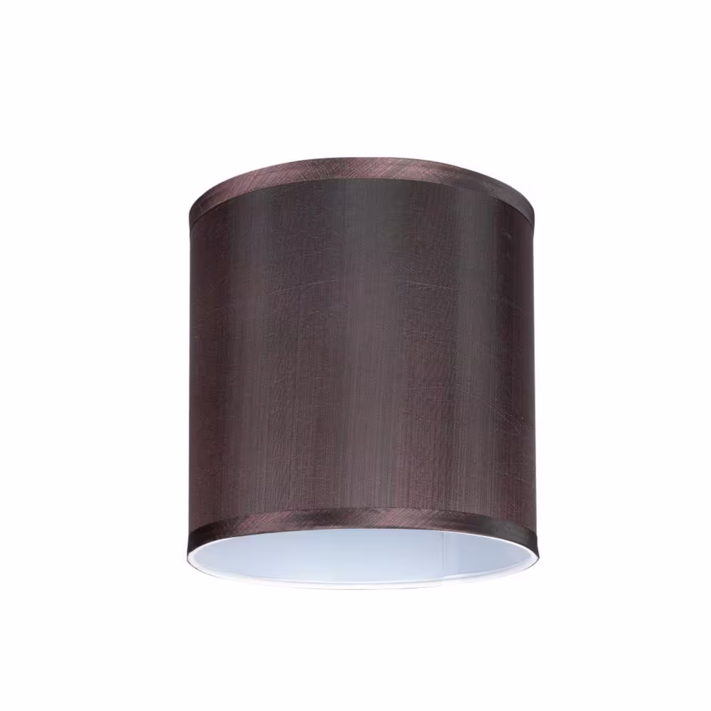 Aspen Creative Corporation 8 in. x 8 in. Brown and Striped Pattern Hardback Drum/Cylinder Lamp Shade