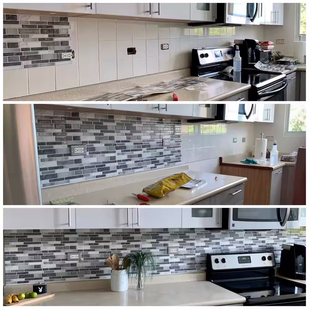 Art3d Self-Adhesive 12 in. x 12 in. Vinyl Peel and Stick Tile Backsplash Kitchen in Dark Gray