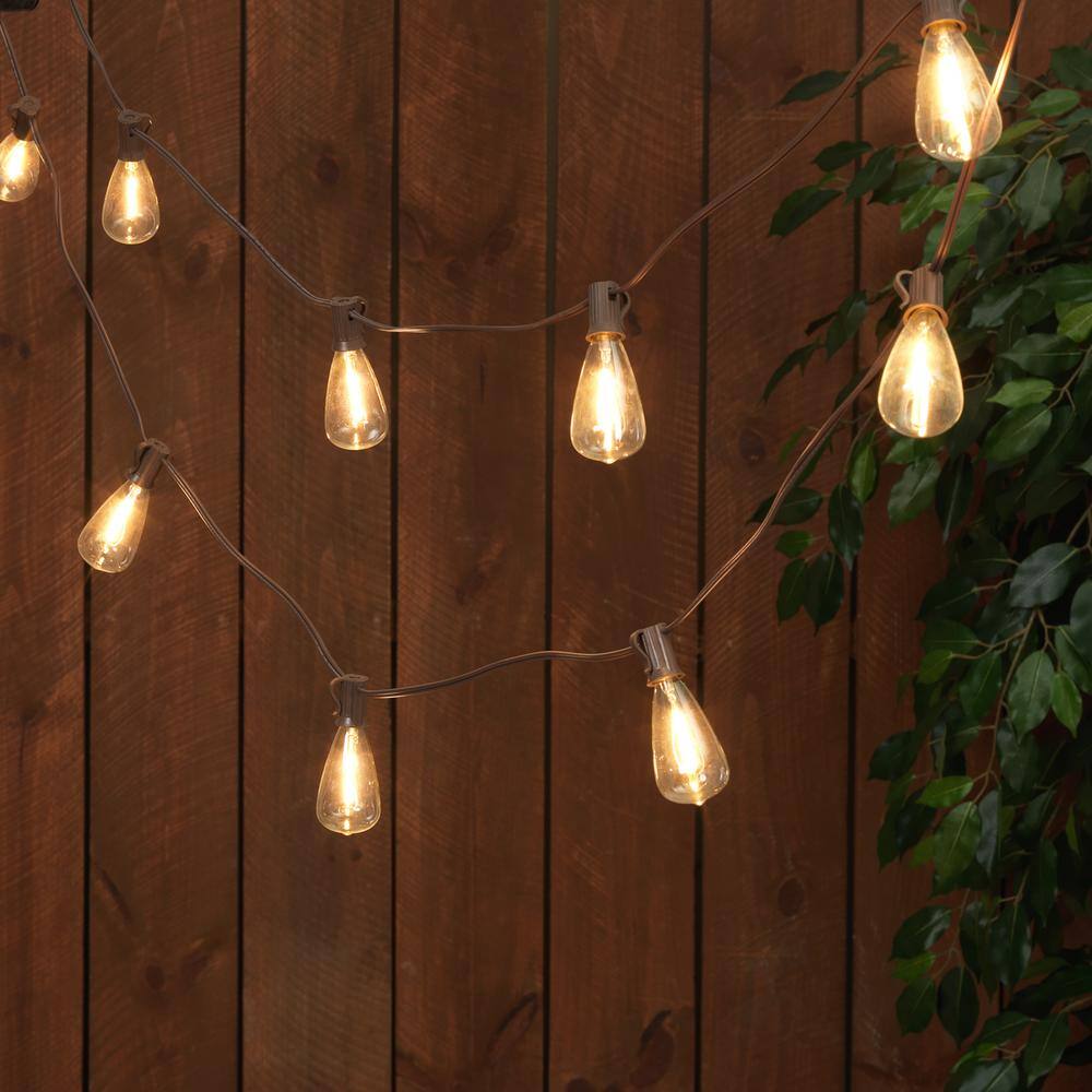 Everlasting Glow Outdoor 15 ft. Solar Edison Bulb LED Patio String Light