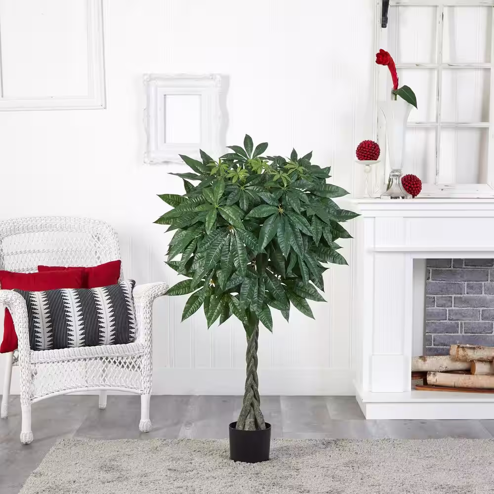 Nearly Natural 51 in. Artificial Bonsai Style Money Silk Tree