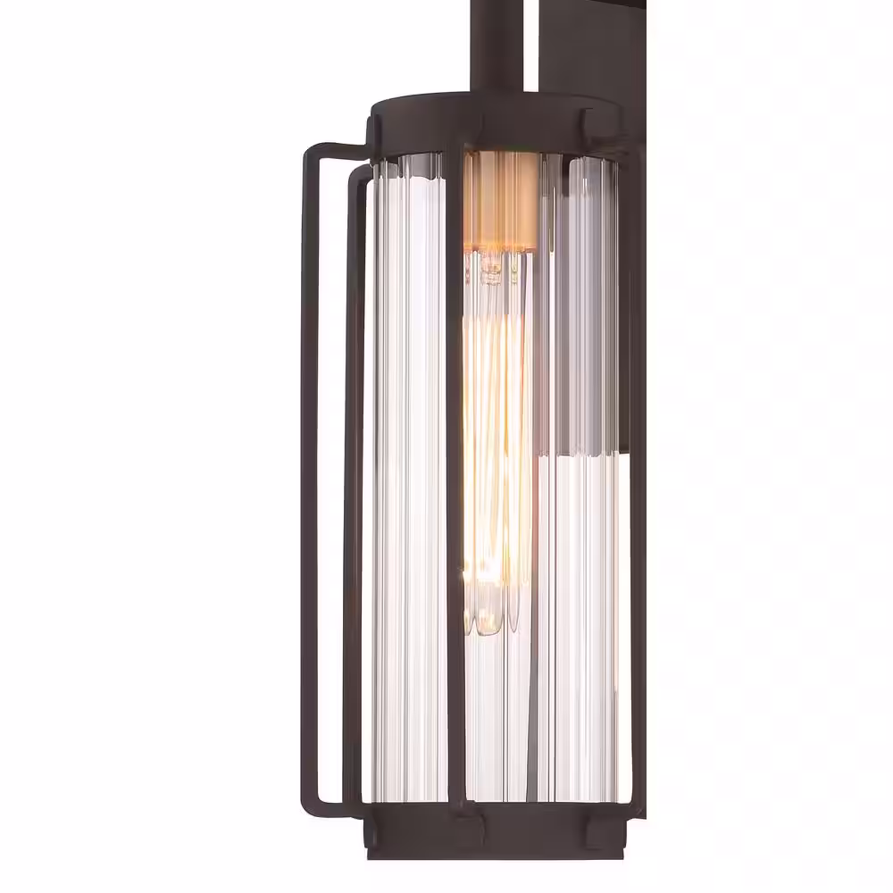 Minka Lavery Avonlea Medium 1-Light Sand Black with Gold Outdoor Light Wall Lantern Sconce