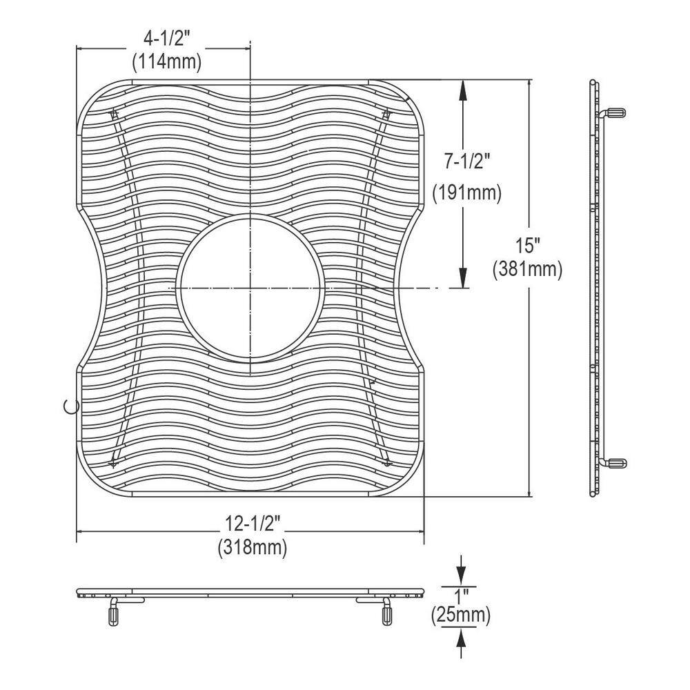 Elkay Lustertone 12.5 in. x 15 in. Bottom Grid for Kitchen Sink in Stainless Steel