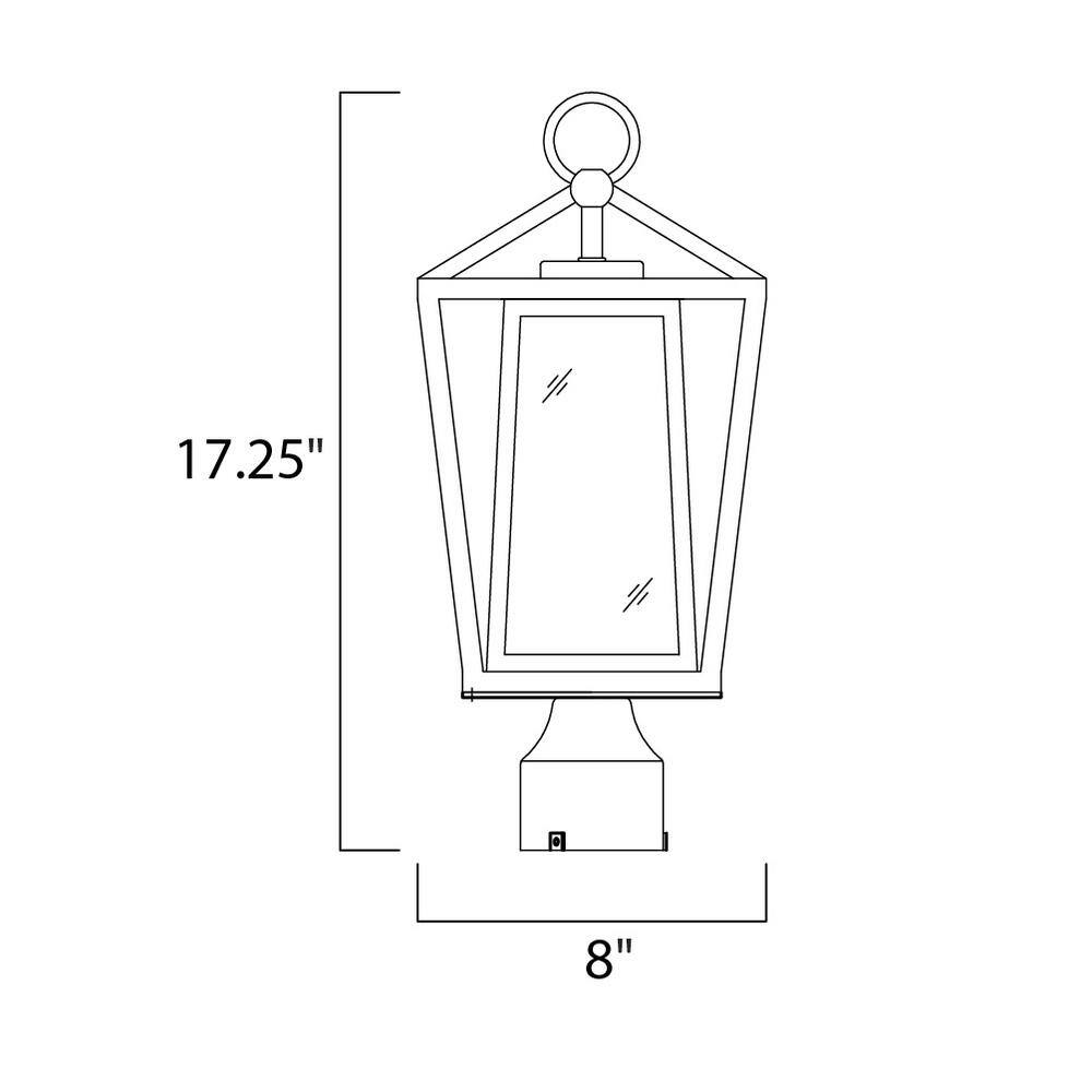 Maxim Lighting Artisan 8 in. Wide 1-Light Outdoor Black Post Light