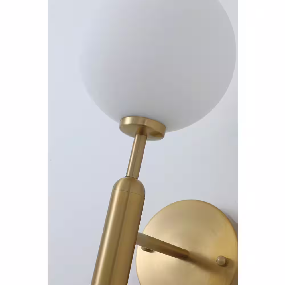 aiwen Modern 1-Light Gold Globe Armed Sconce Wall Sconce with Glass Shade