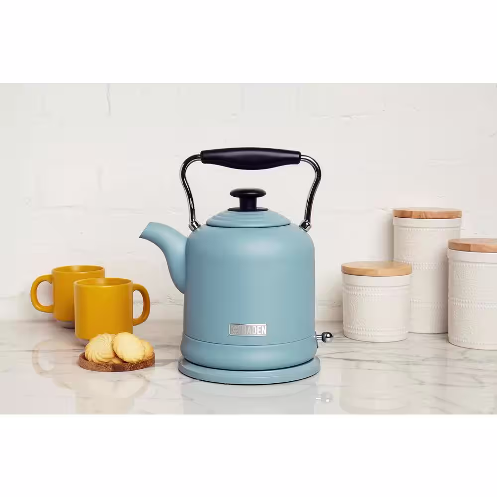 HADEN Highclere 1.5 l 6-Cup Blue Cordless Electric Kettle BPA Free with Auto Shut-Off