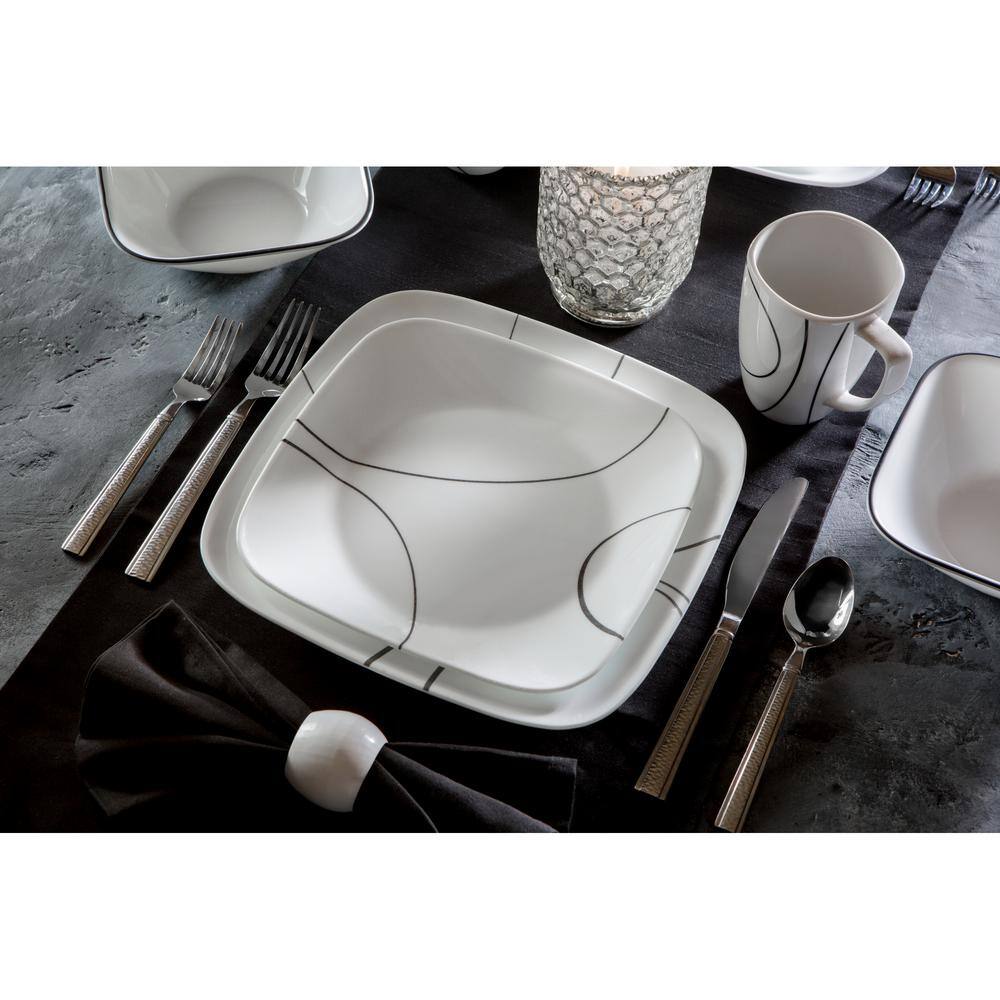Corelle Simple Lines Vitrelle 6-Piece Contemporary Simple Lines Glass Dinnerware Set (Service for 6)