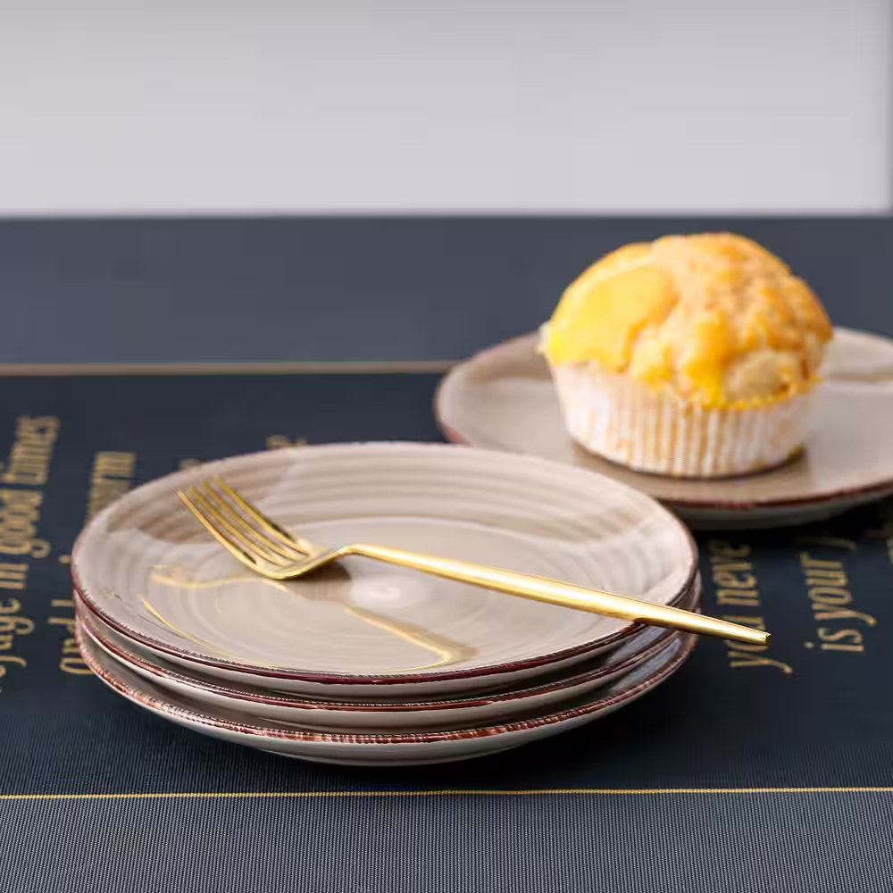 vancasso Series Bella Dinnerware 4-Pieces Creme-I Dessert Plate Porcelain Crockery in Vintage Look (Service Set for 4)