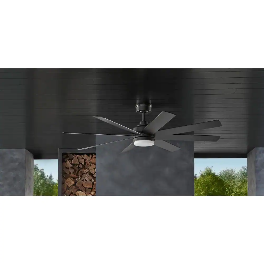 Home Decorators Collection Celene 62 in. LED Indoor/Outdoor Matte Black Ceiling Fan with Light and Remote Control with Color Changing Technology