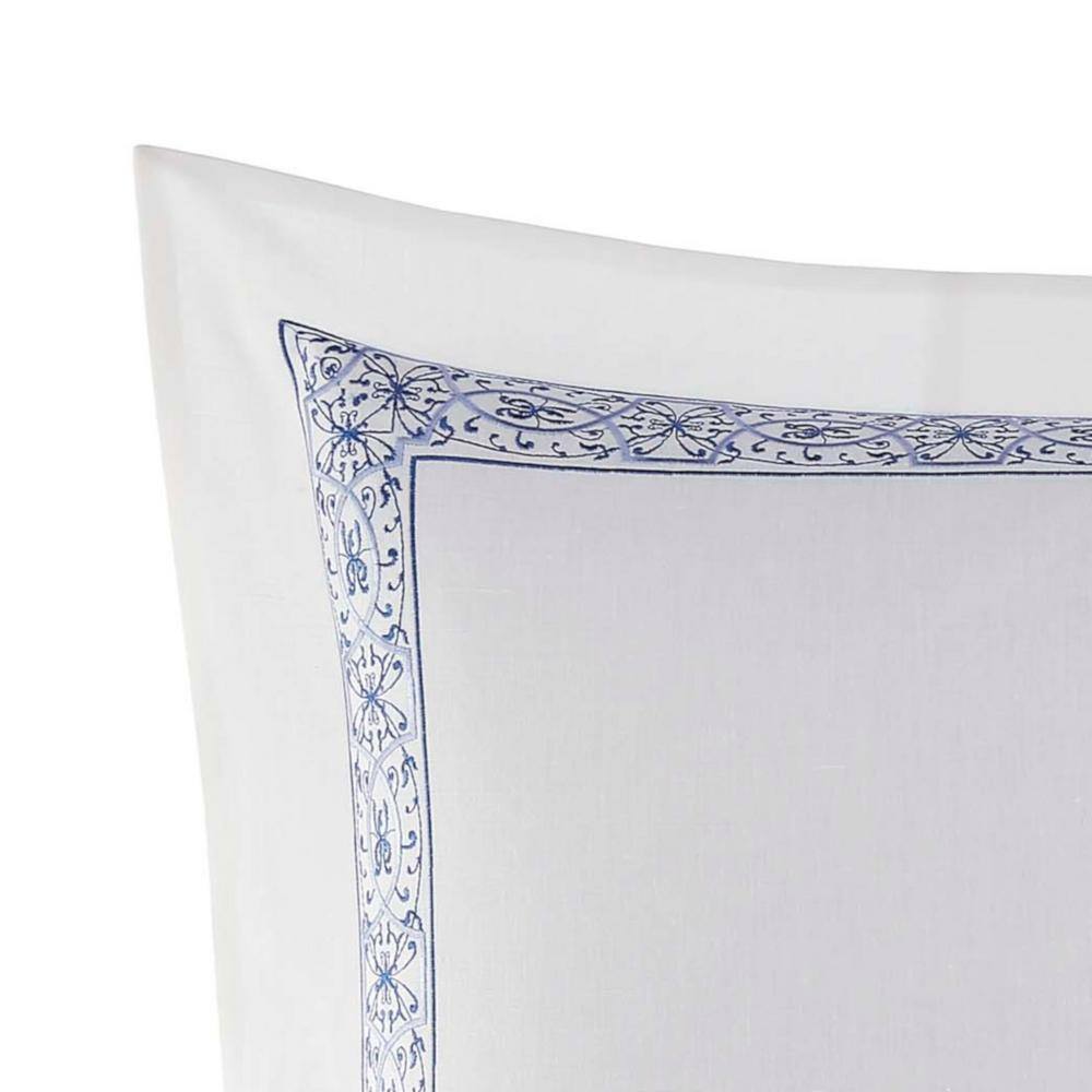 Laura Ashley Charlotte 1-Piece Blue Floral Cotton European Sham