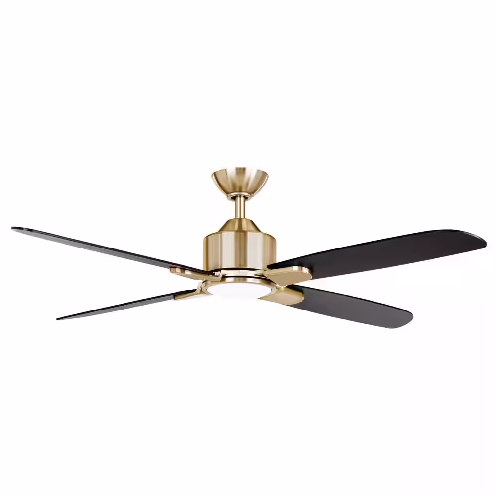 Hampton Bay Chelia 56 in. CCT LED Indoor Ceiling Fan Gold with Matte Black Blades