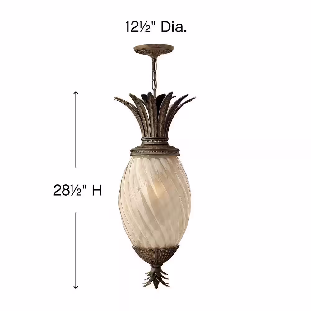 HINKLEY Plantation 1-Light Pearl Bronze Outdoor Pendant Light