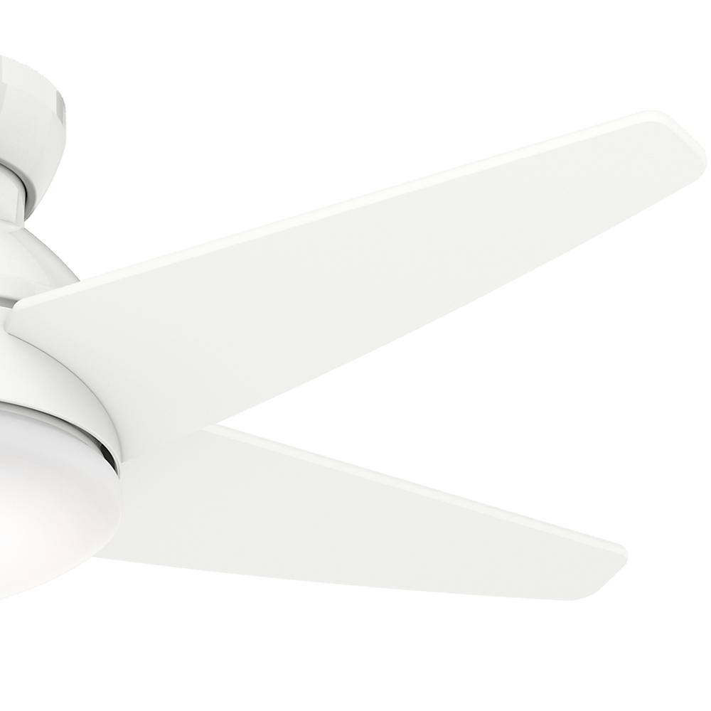 Casablanca Isotope 44 in. LED Fresh White Indoor Ceiling Fan with Light and Wall Control
