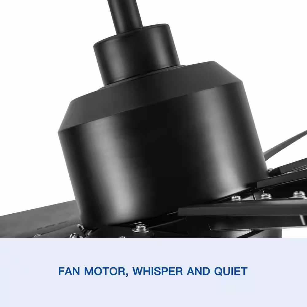 Runesay 72 in. Dimmable Indoor Integrated LED Light 6 Speeds Remote Energy-saving DC Motor Ceiling Fan with 8 Black ABS Blade