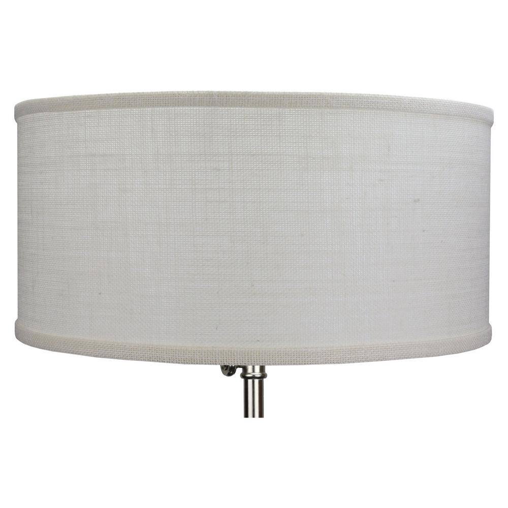 FenchelShades.com 17 in. Top Diameter x 17 in. Bottom Diameter x 8 in. H Burlap Off White Drum Lamp Shade