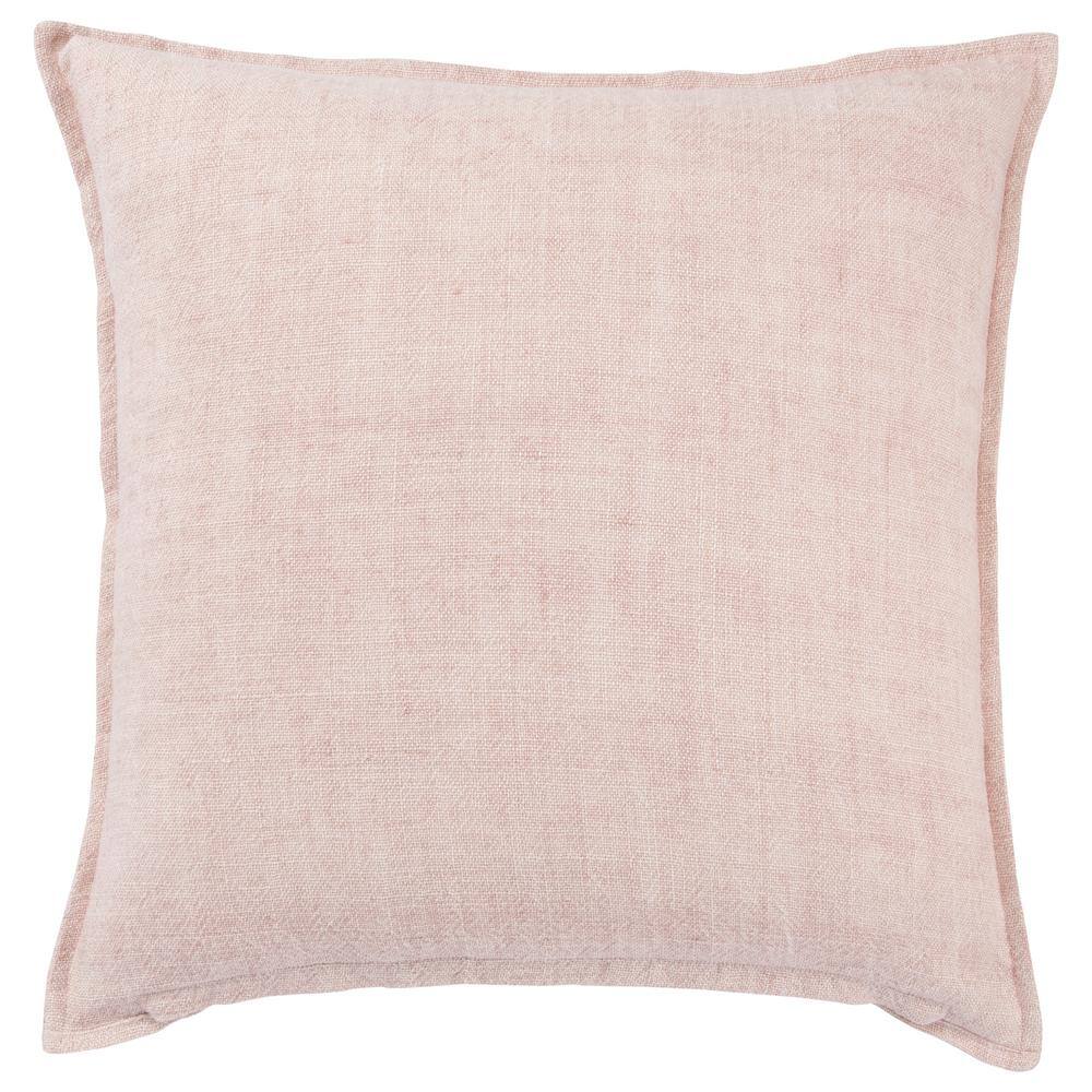None Bay Solid Light Pink Down Throw Pillow 22 inch