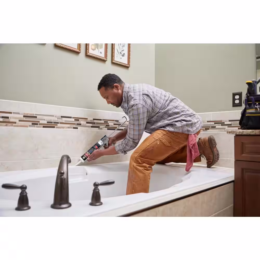 GE Supreme Silicone 10.1 oz. White Kitchen and Bath Caulk