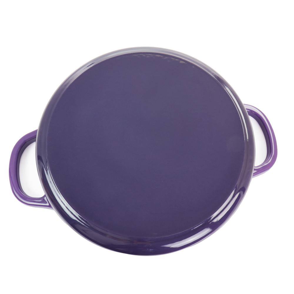 Crock-Pot Artisan 5 qt. Round Enameled Cast Iron Braiser Pan with Self Basting Lid in Lavender