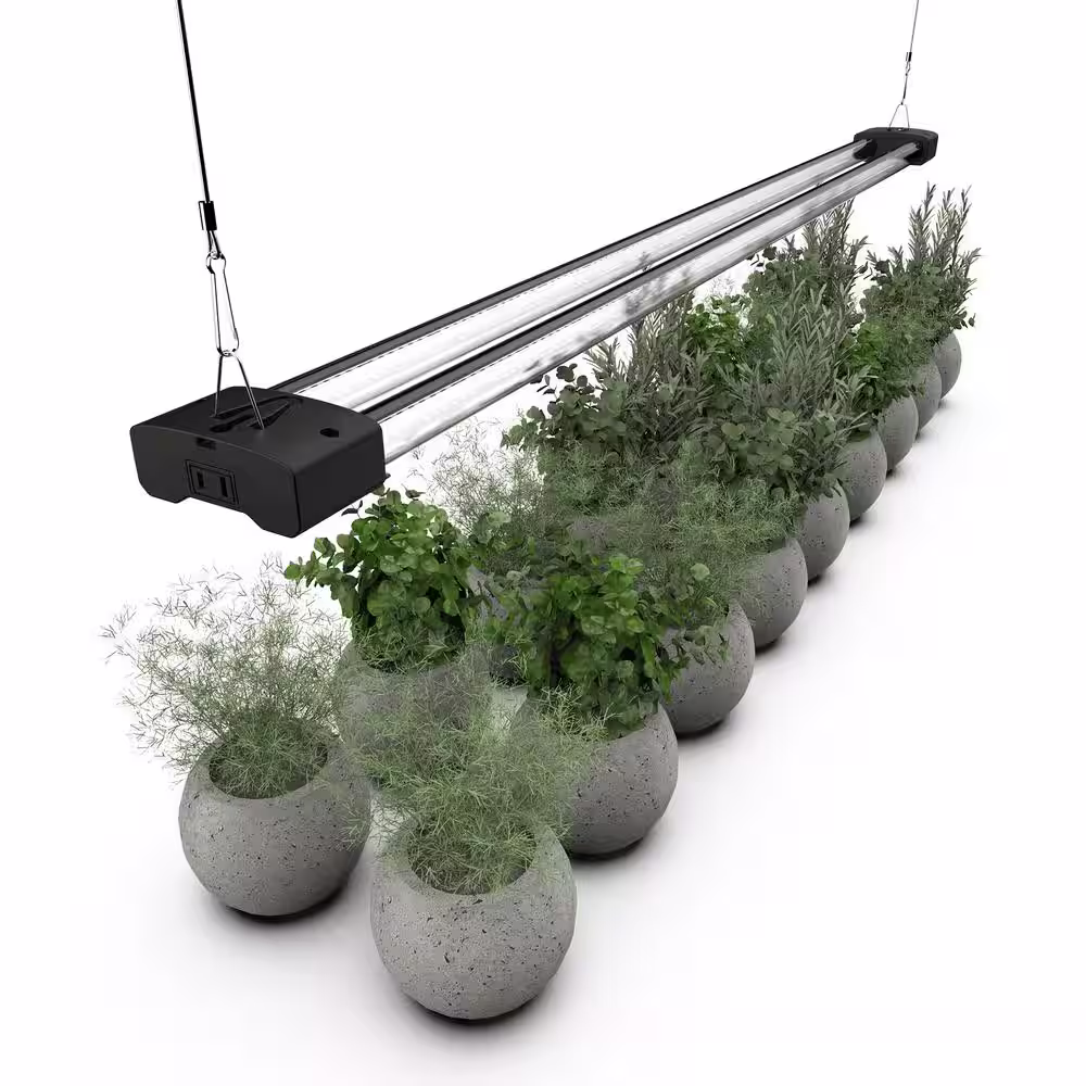 DYMOND 4 ft. LED Grow Light Full Spectrum 5000K Daylight and 660 nm Red Linkable Indoor Plant Fixture