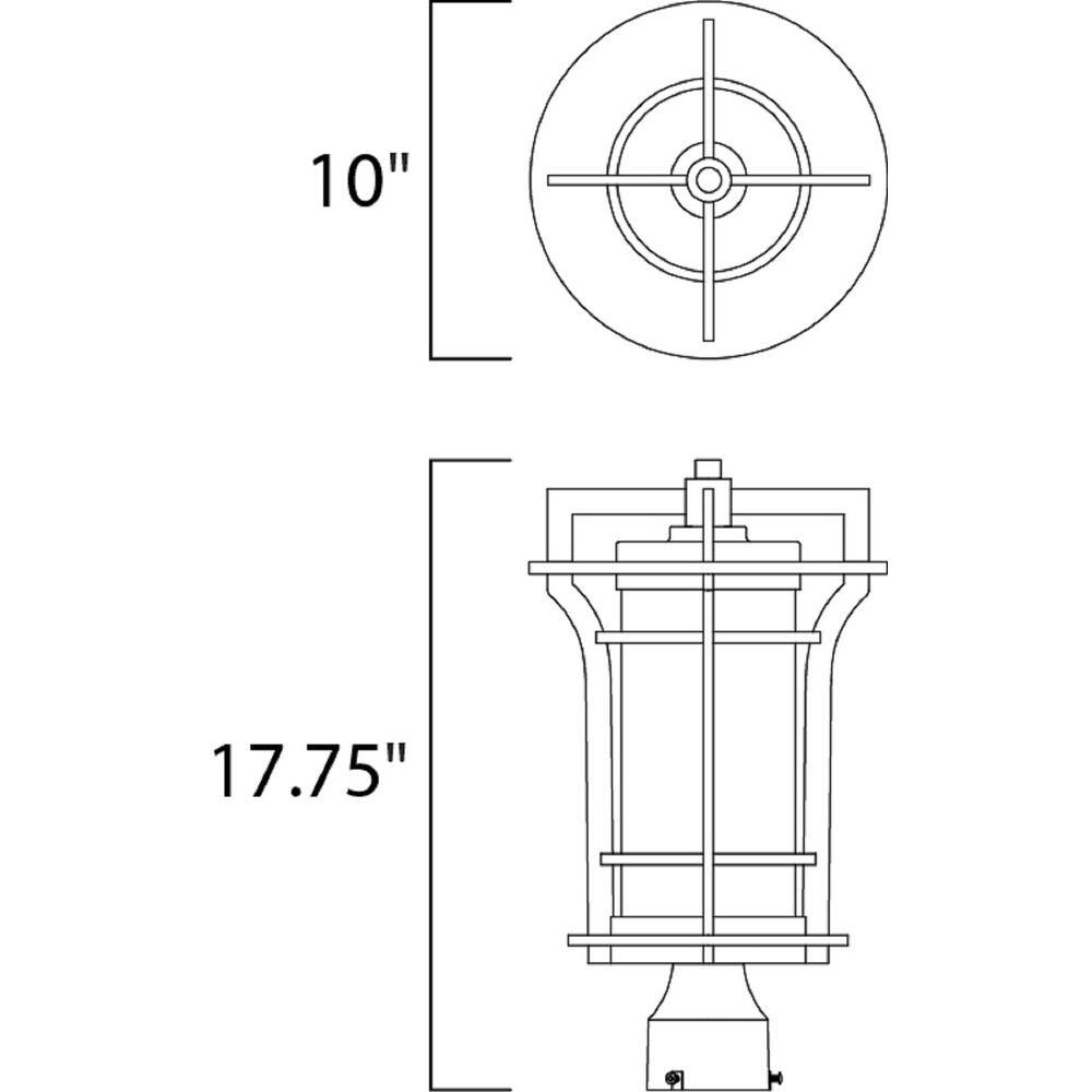 Maxim Lighting Oakville 10 in. Wide 1-Light Outdoor Black Oxide Post Light
