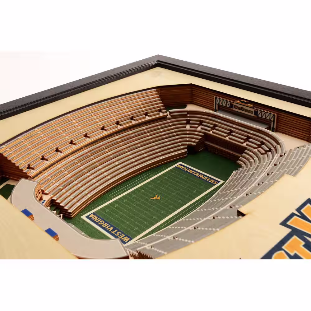 YouTheFan NCAA West Virginia 25 Layer Stadiumviews 3D Wooden Wall Art