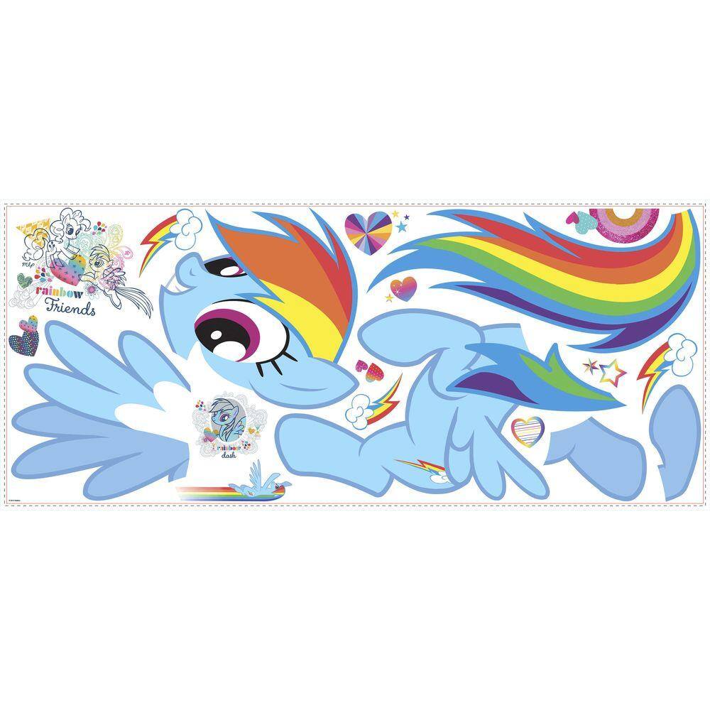 RoomMates 25.8 in. x 30.4 in. Rainbow Dash Peel and Stick Giant Wall Decal