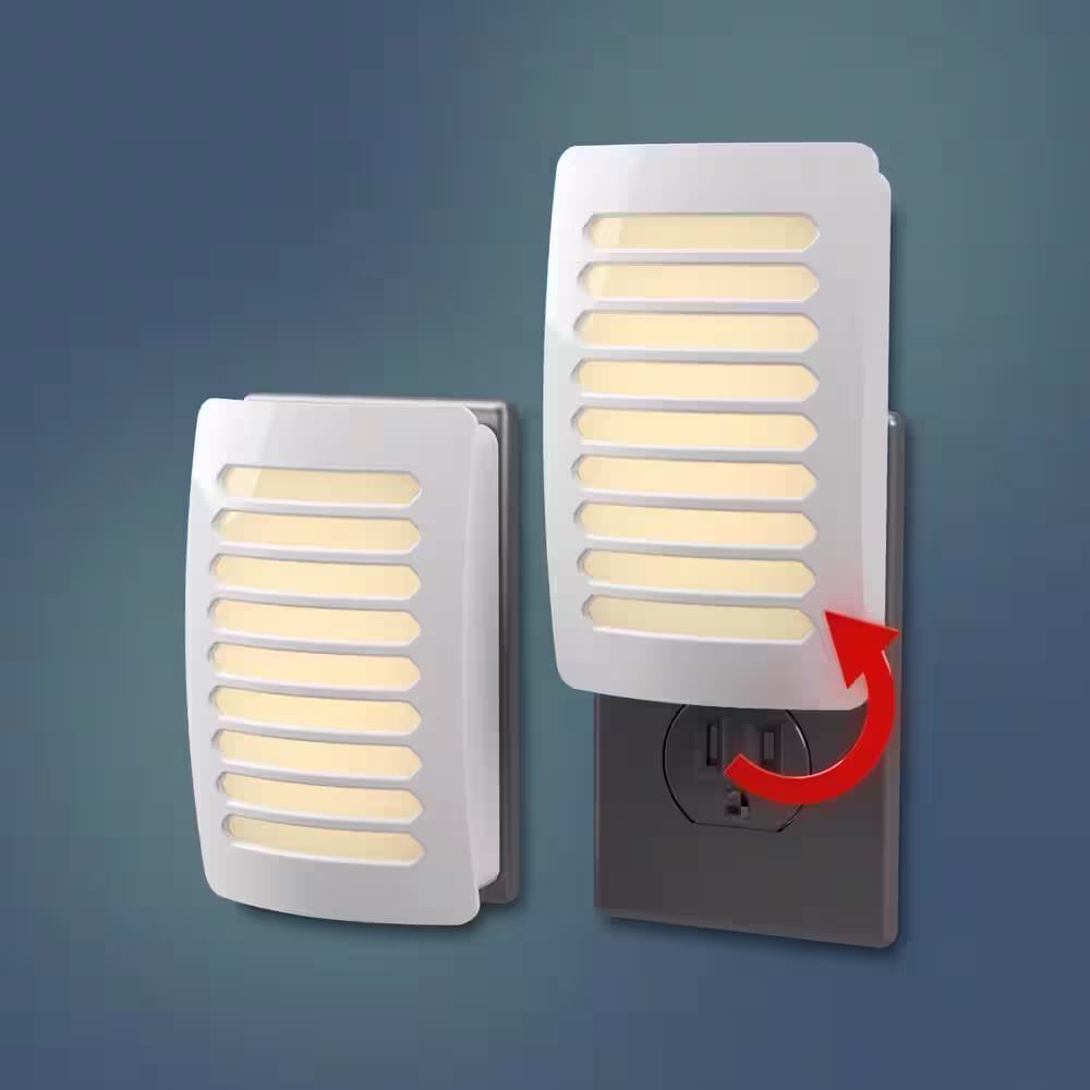 Westek White Louver Decoplug LED Night Light