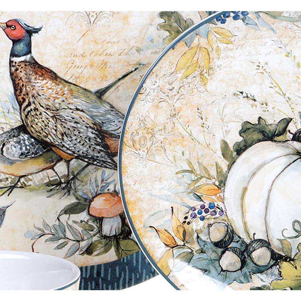 Certified International 9 in. Harvest Gatherings Multicolored Earthenware Dessert Plate (Set of 4)