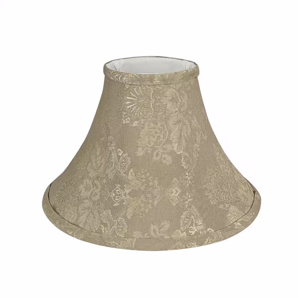 Aspen Creative Corporation 10 in. x 7 in. Gold with Floral Design Bell Lamp Shade